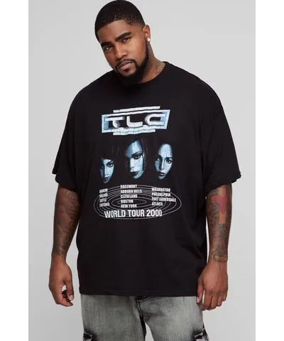 boohooMAN Mens Plus Oversized TLC License Print T-Shirt