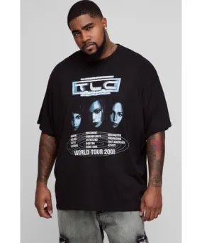 boohooMAN Mens Plus Oversized TLC License Print T-Shirt