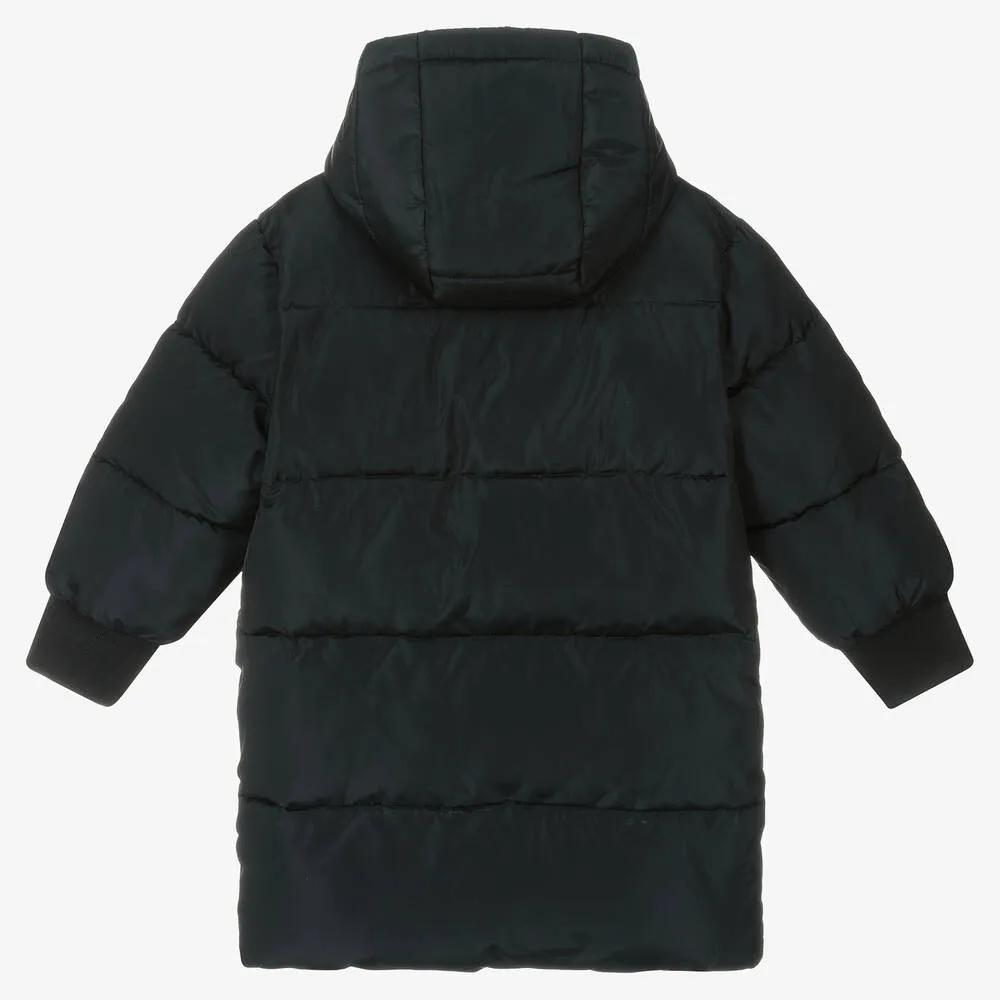 Boys Black Hooded Puffer Coat