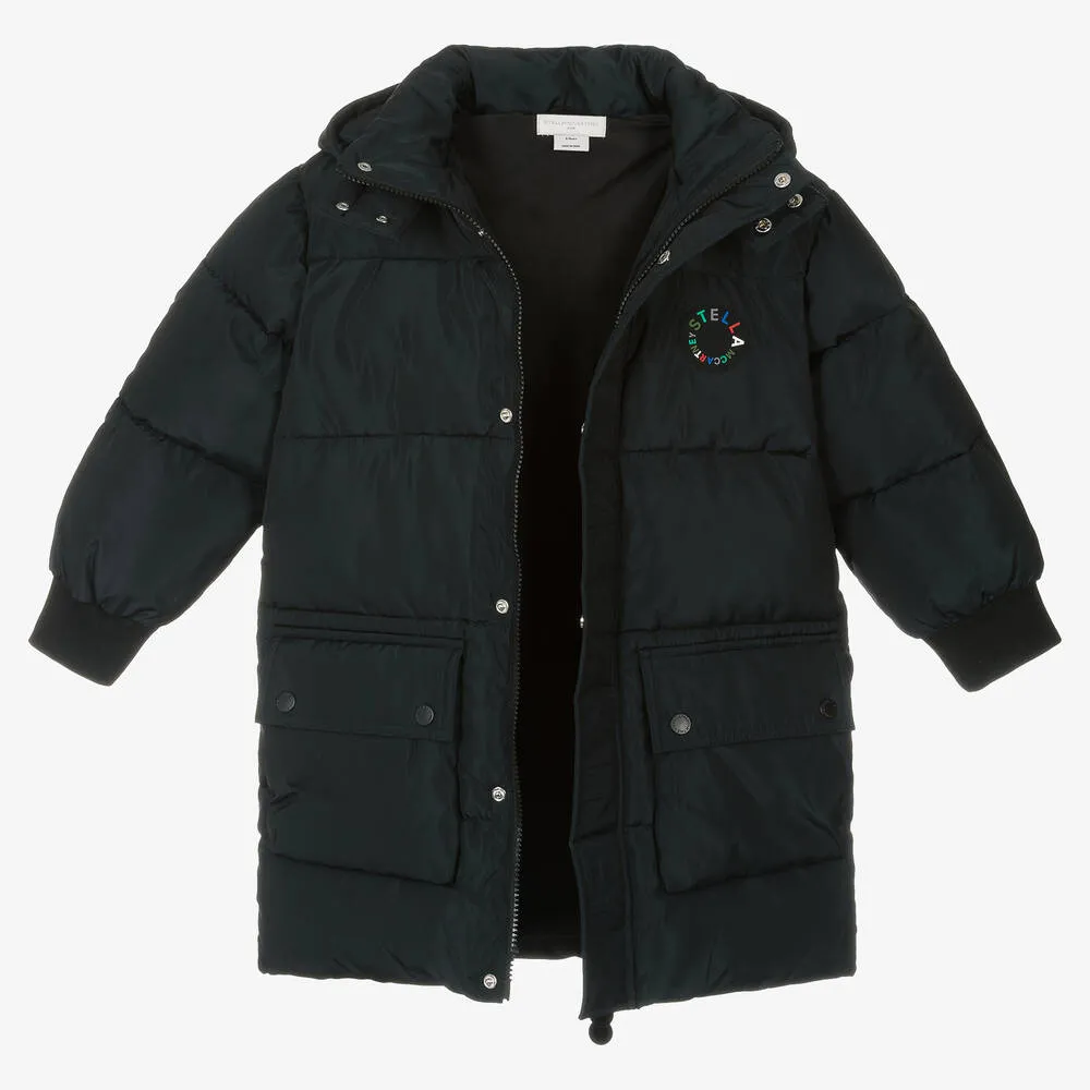 Boys Black Hooded Puffer Coat