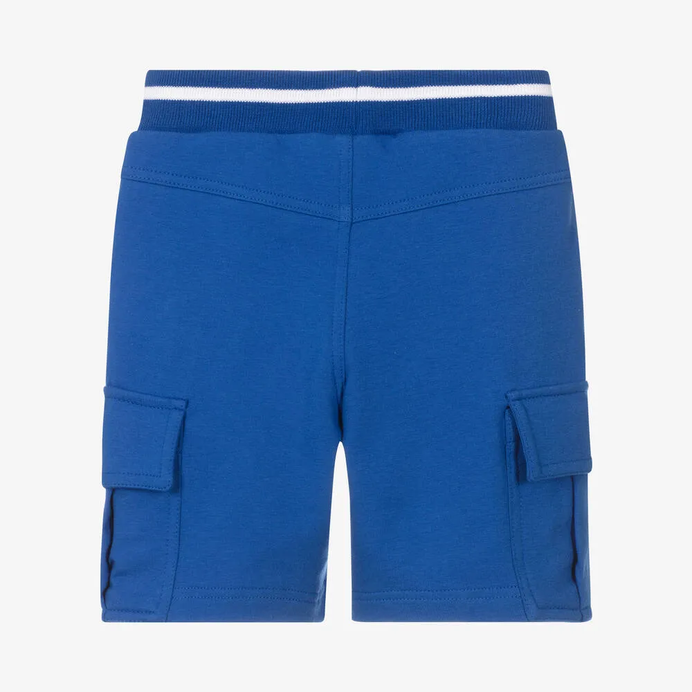 Boys Blue Jersey Cargo Shorts