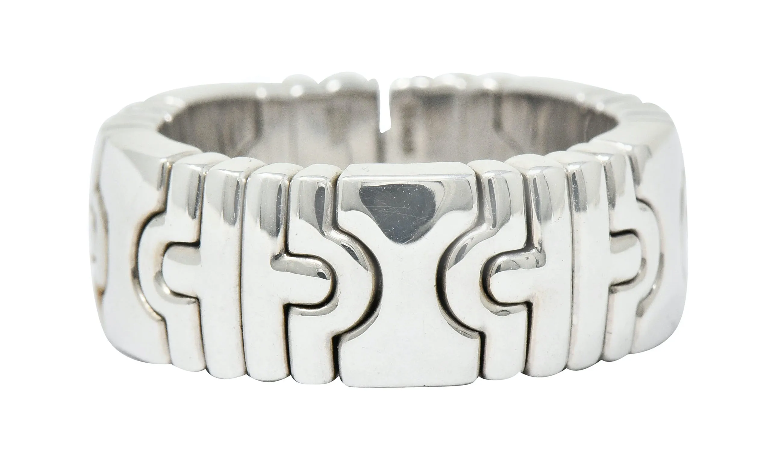 Bulgari Vintage 18 Karat White Gold Parentesi Band Ring