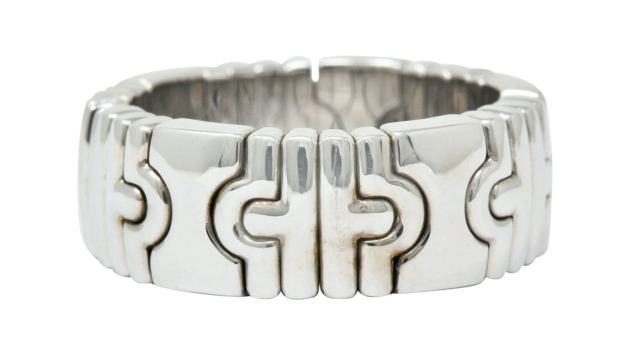 Bulgari Vintage 18 Karat White Gold Parentesi Band Ring