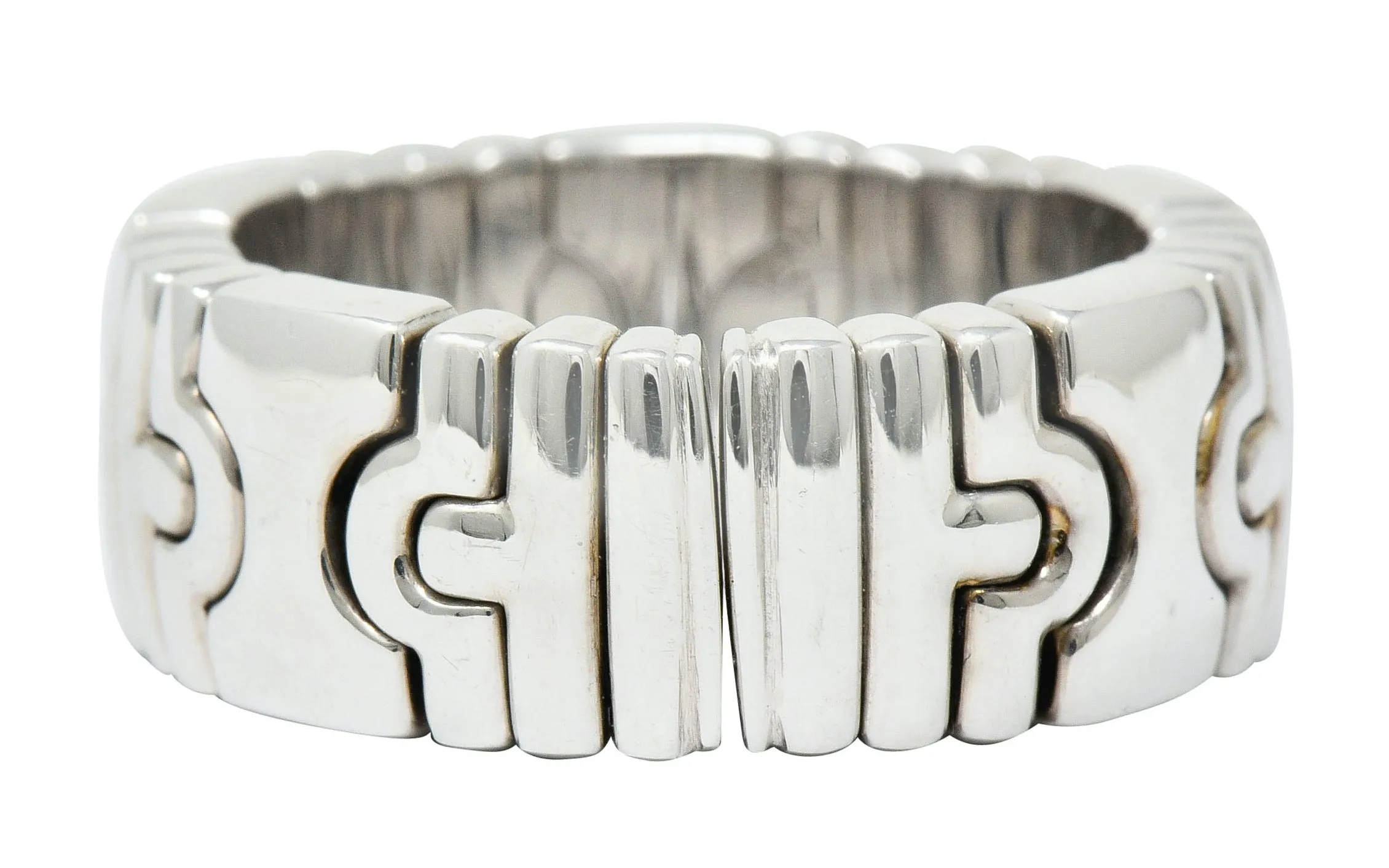 Bulgari Vintage 18 Karat White Gold Parentesi Band Ring