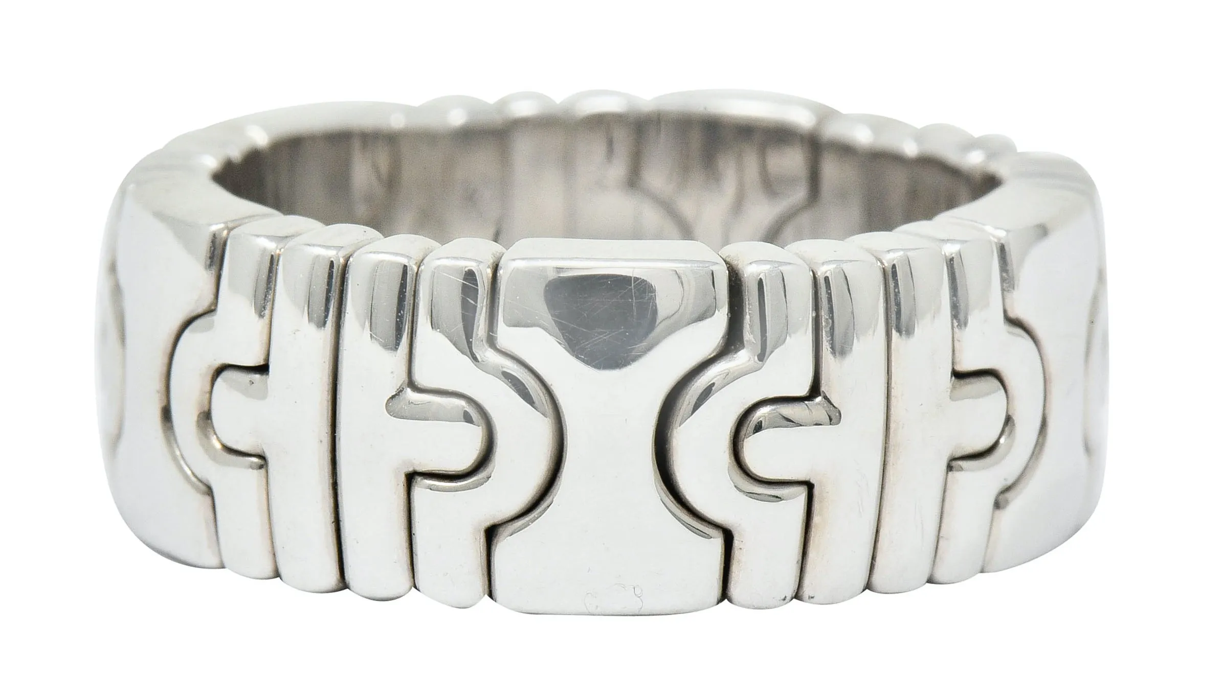 Bulgari Vintage 18 Karat White Gold Parentesi Band Ring