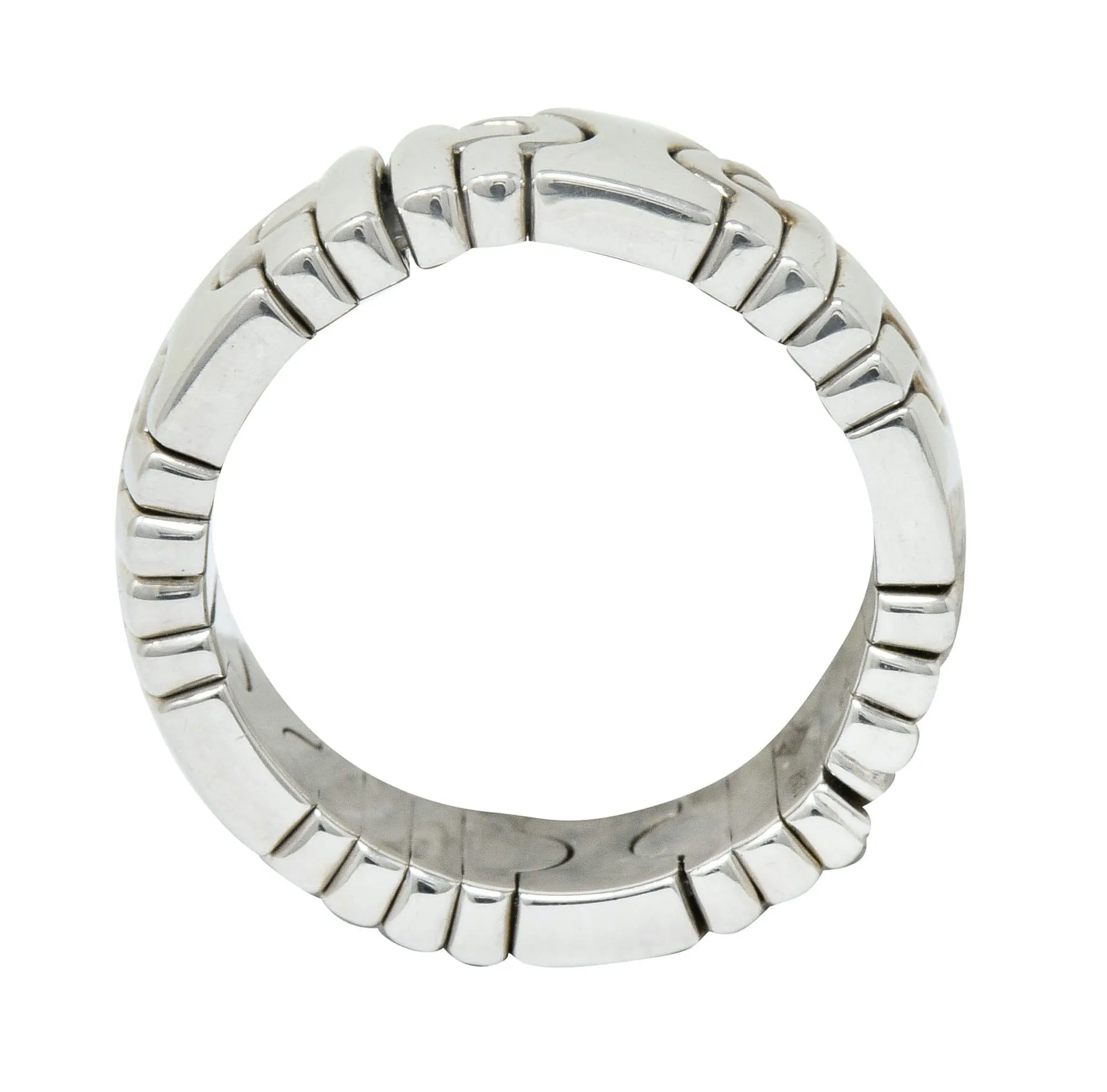 Bulgari Vintage 18 Karat White Gold Parentesi Band Ring