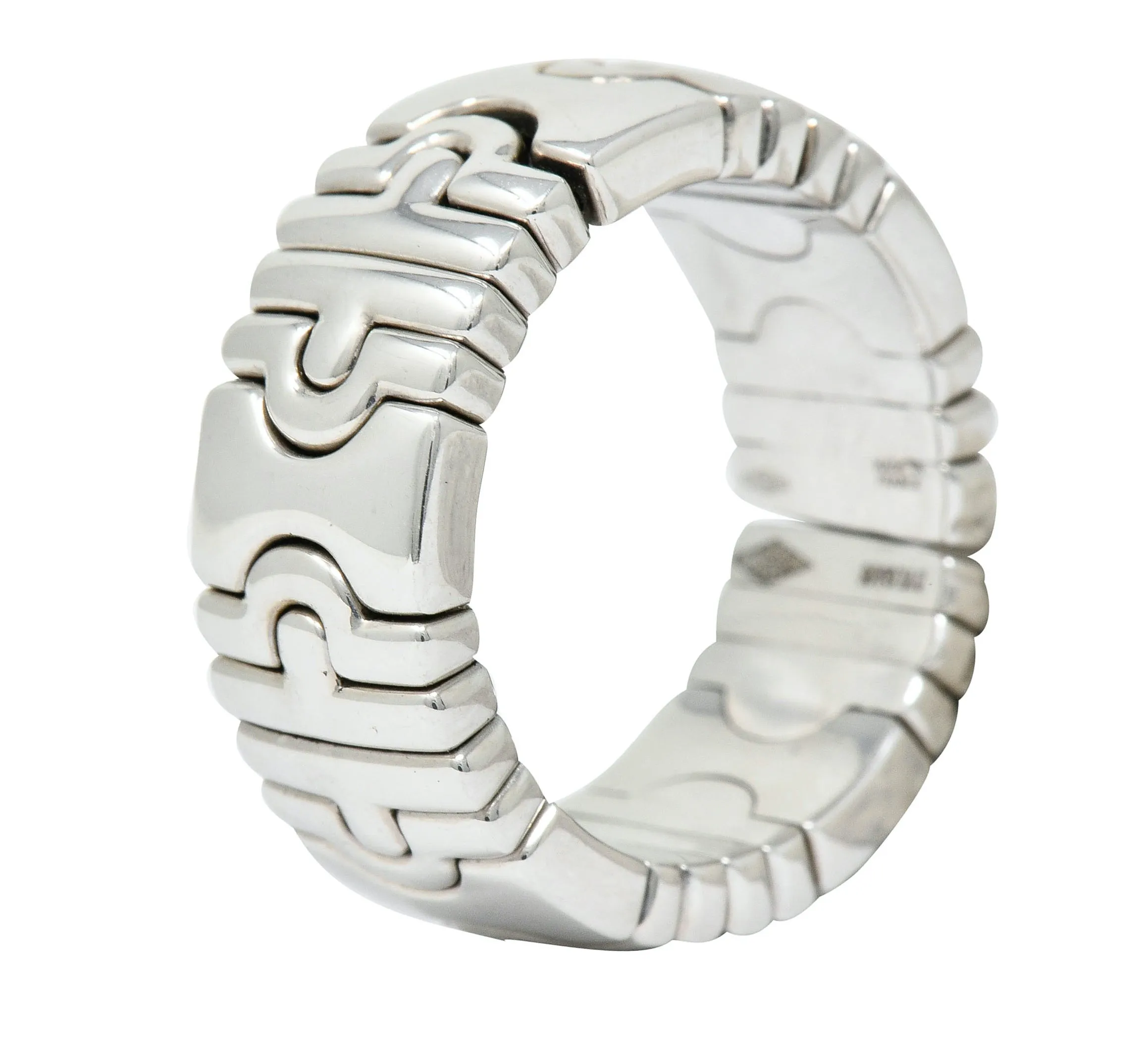 Bulgari Vintage 18 Karat White Gold Parentesi Band Ring