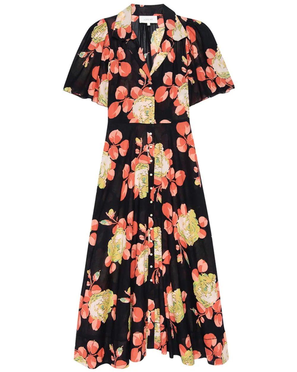 Cabbage Rose Print Bridge Dress