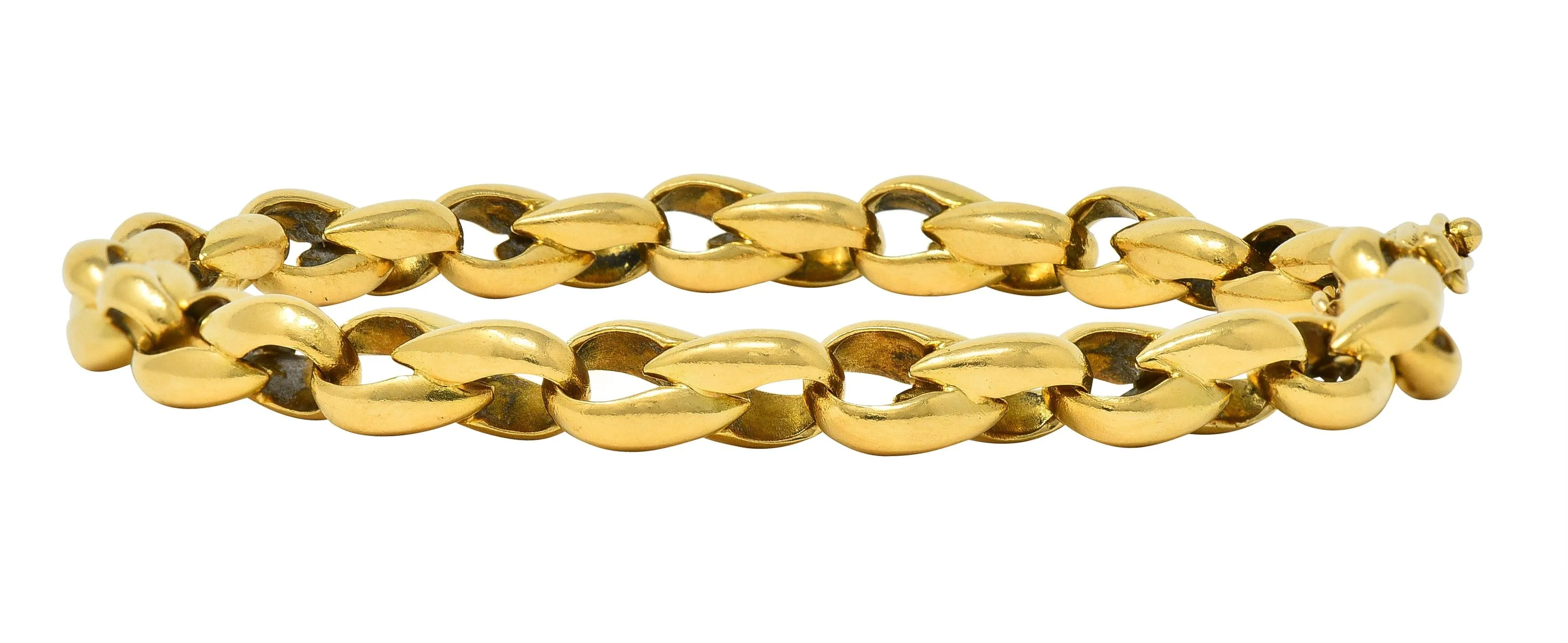 Cartier French 1991 18 Karat Yellow Gold Infinity Link Vintage Chain Bracelet