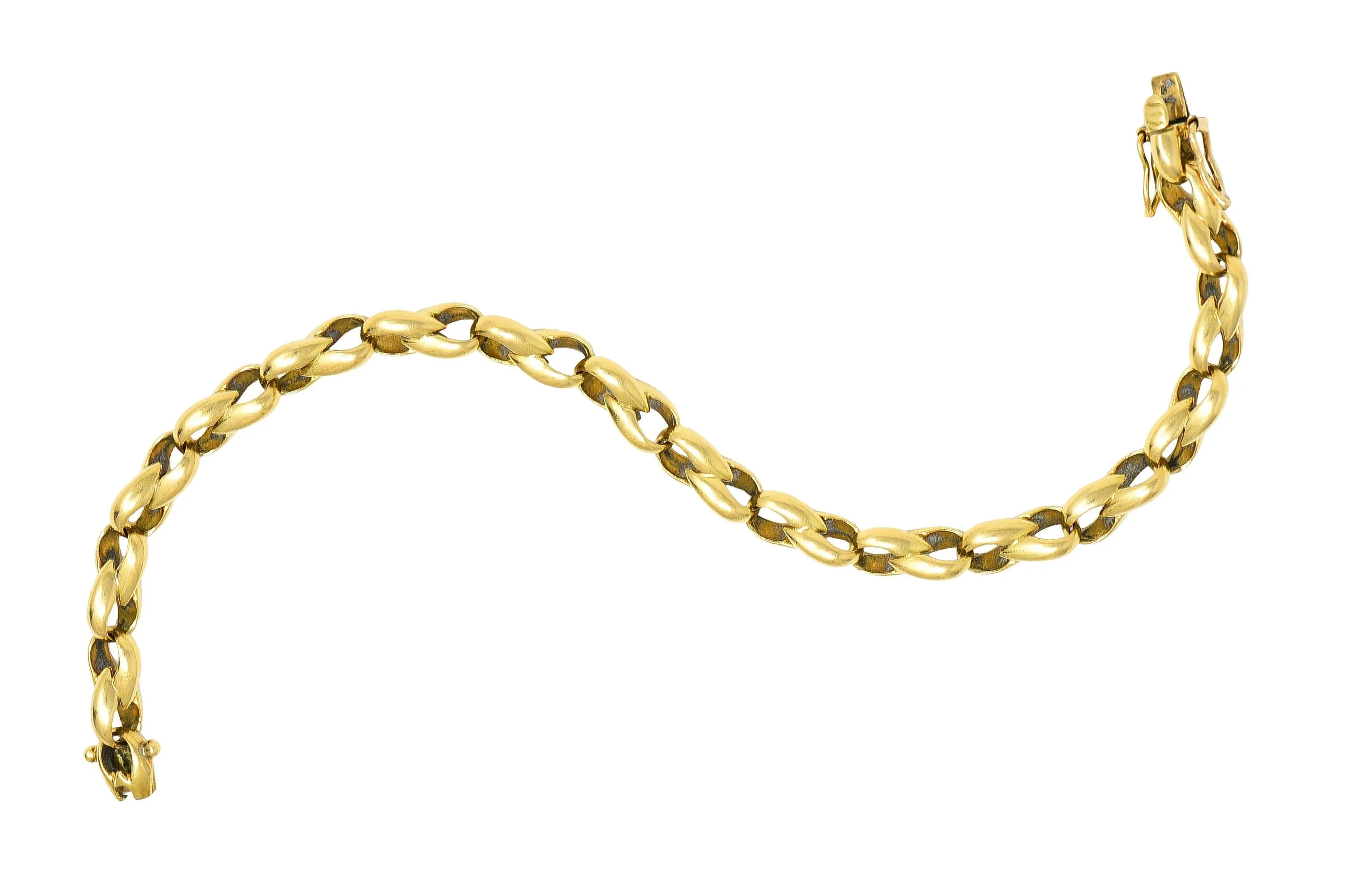 Cartier French 1991 18 Karat Yellow Gold Infinity Link Vintage Chain Bracelet