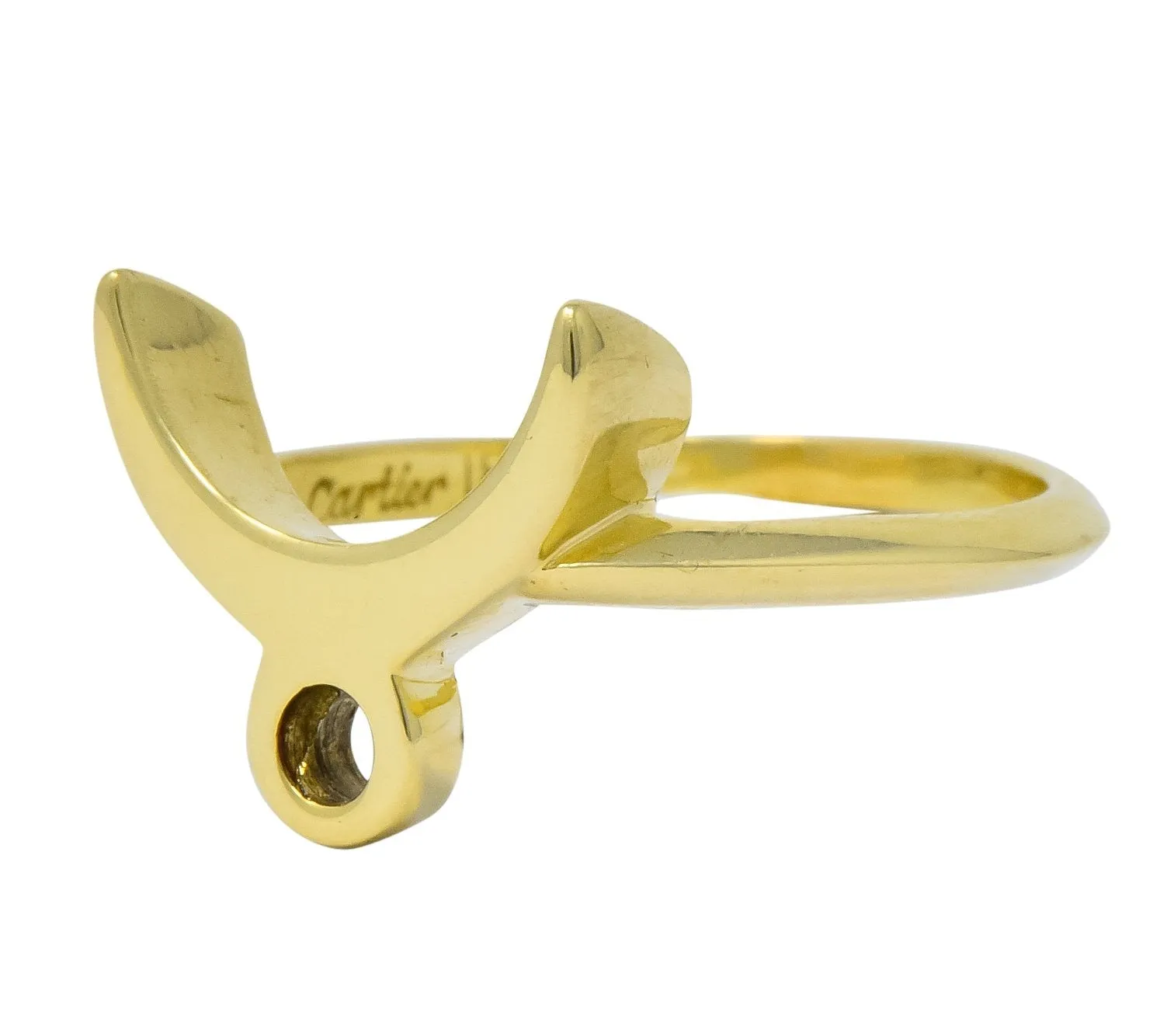 Cartier Vintage 18 Karat Gold Zodiac Taurus Stacking Ring