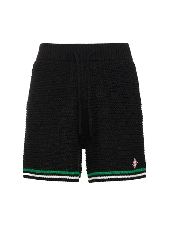 Casablanca   Knit cotton tennis shorts 