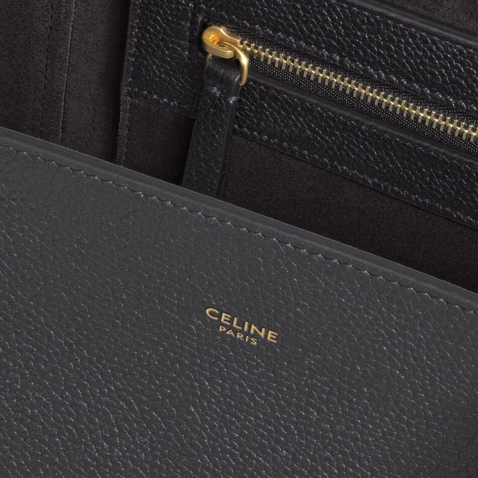 Celine Small Cabas Phantom In Soft Grained Calfskin Black