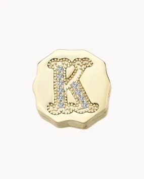 Charm Clip Bubble Vintage Letra K