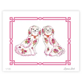 Chinoiserie Dogs Art Print