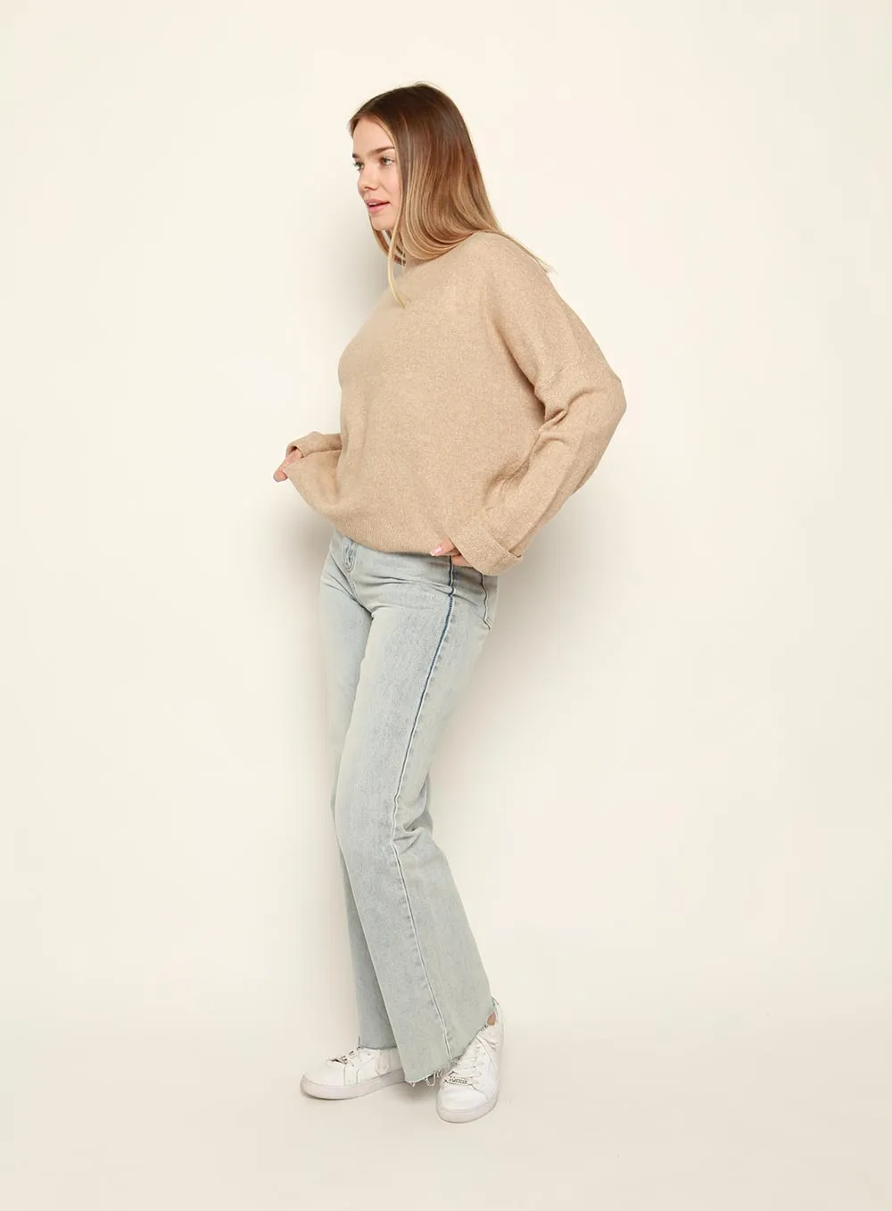 Christina Essential Knit Jumper-TAN