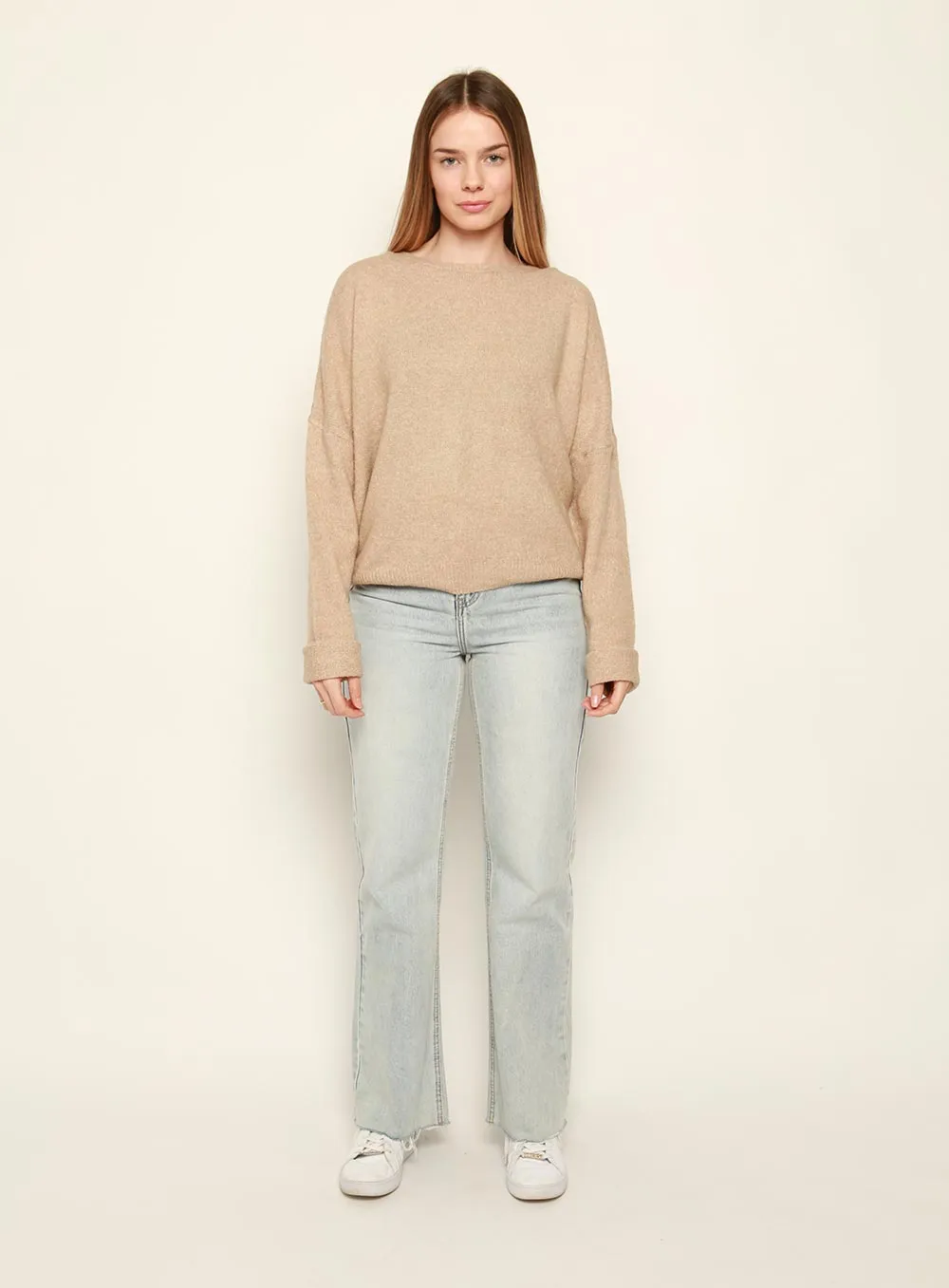 Christina Essential Knit Jumper-TAN