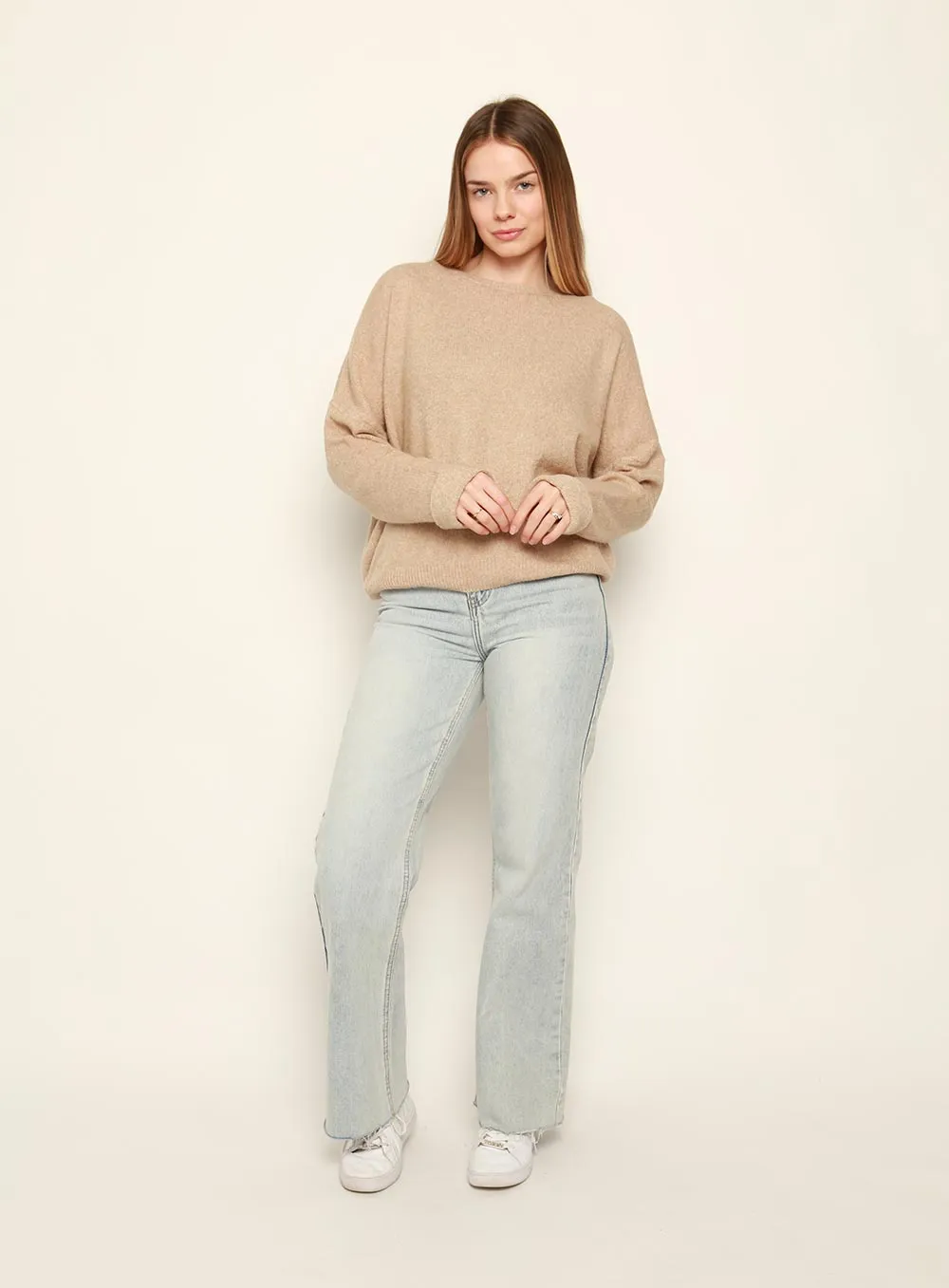 Christina Essential Knit Jumper-TAN