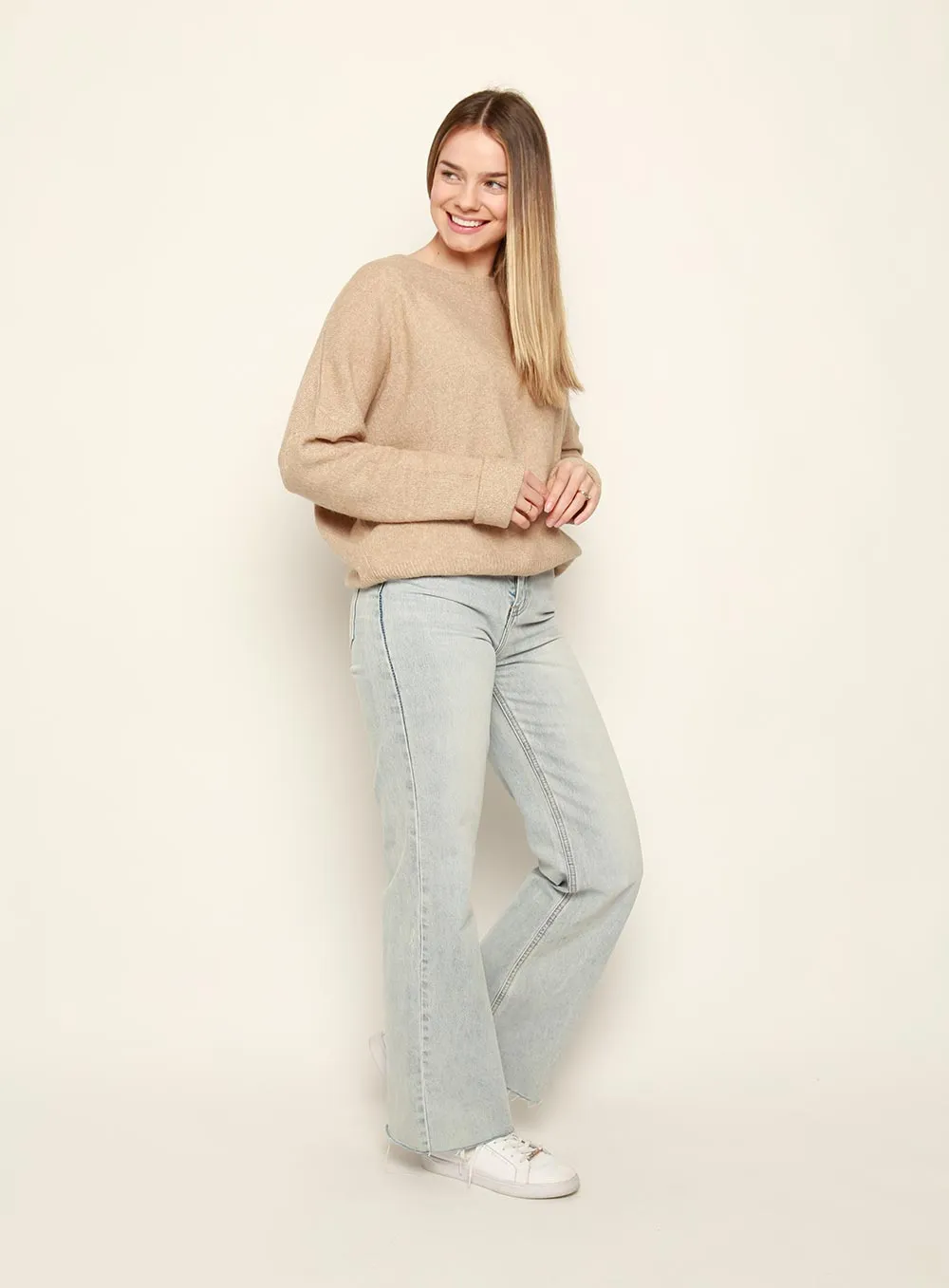 Christina Essential Knit Jumper-TAN