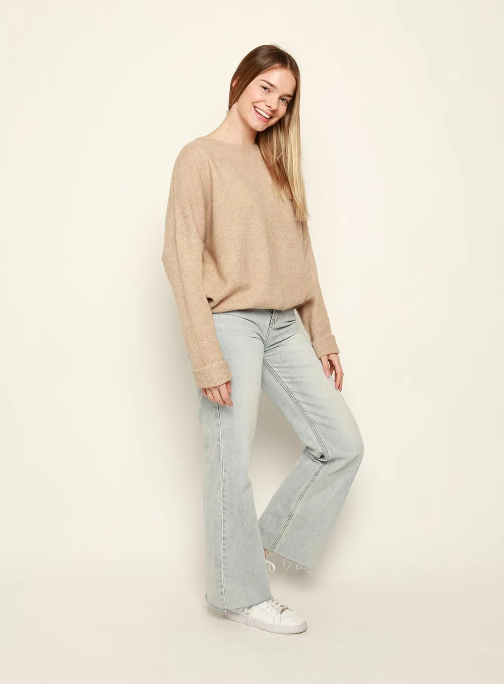 Christina Essential Knit Jumper-TAN