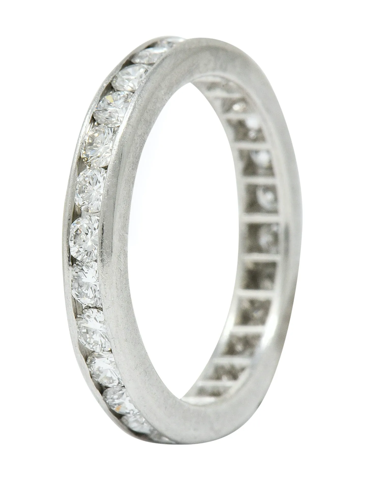 Classic 0.78 CTW Diamond Platinum Eternity Band Stack Ring