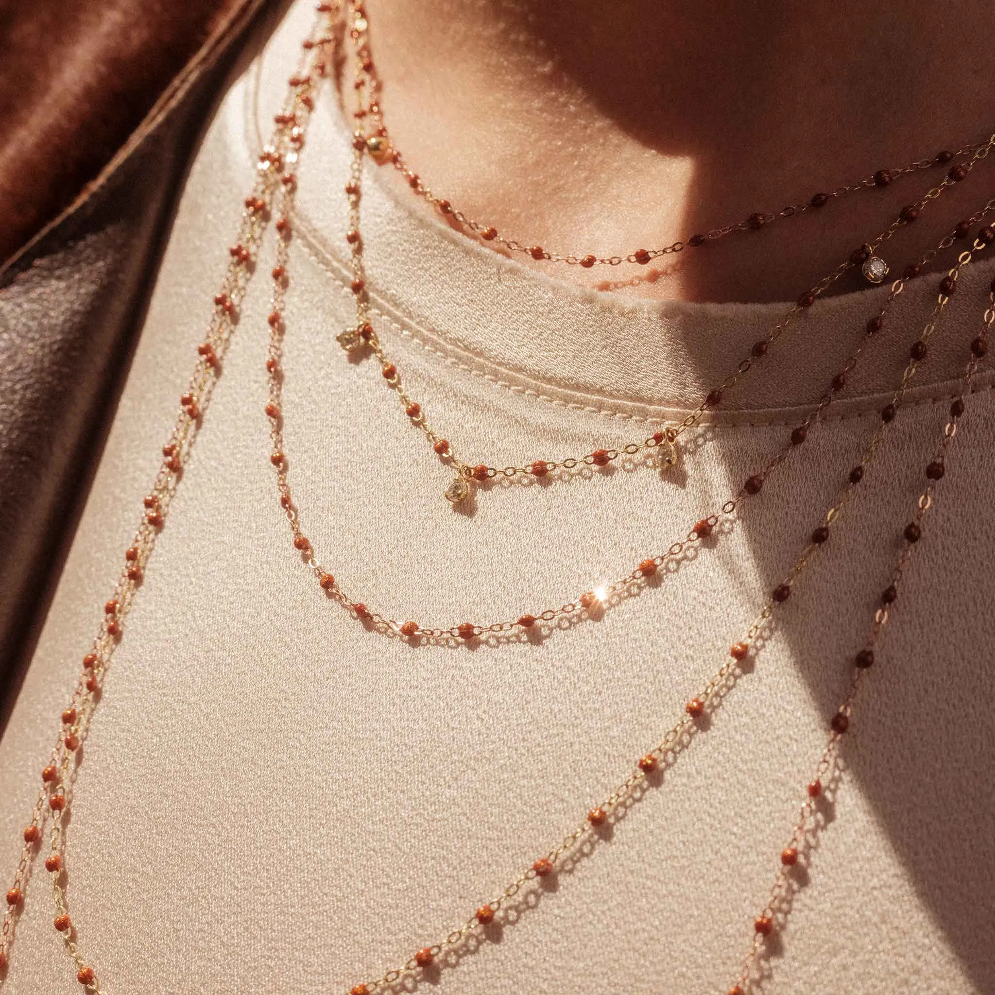 Classic Gigi Fauve necklace, Rose Gold, 19.7