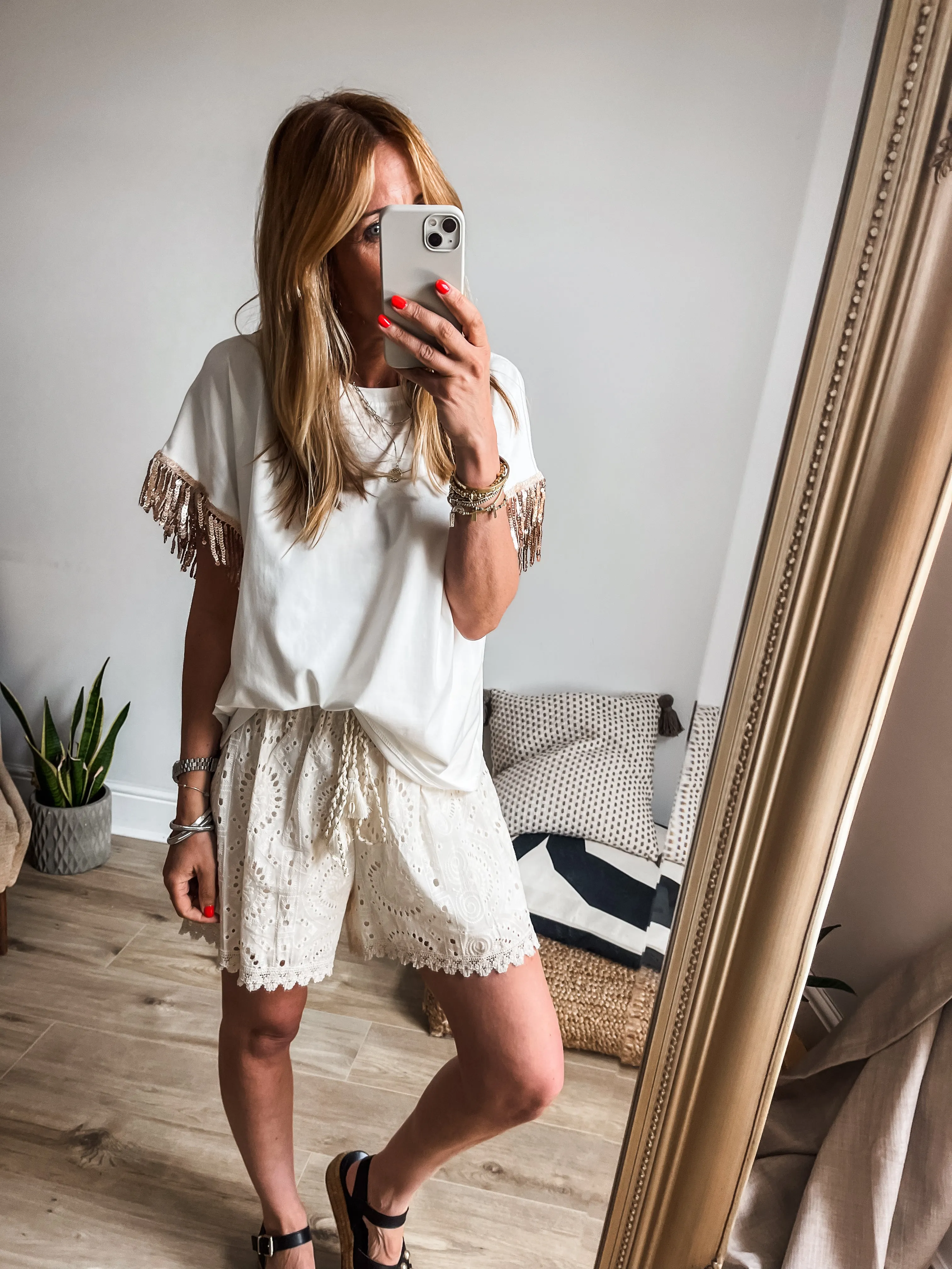 Cotton Broderie Anglaise Shorts