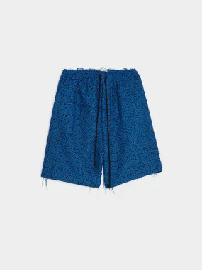 Cotton Elasticated Shorts, Indigo