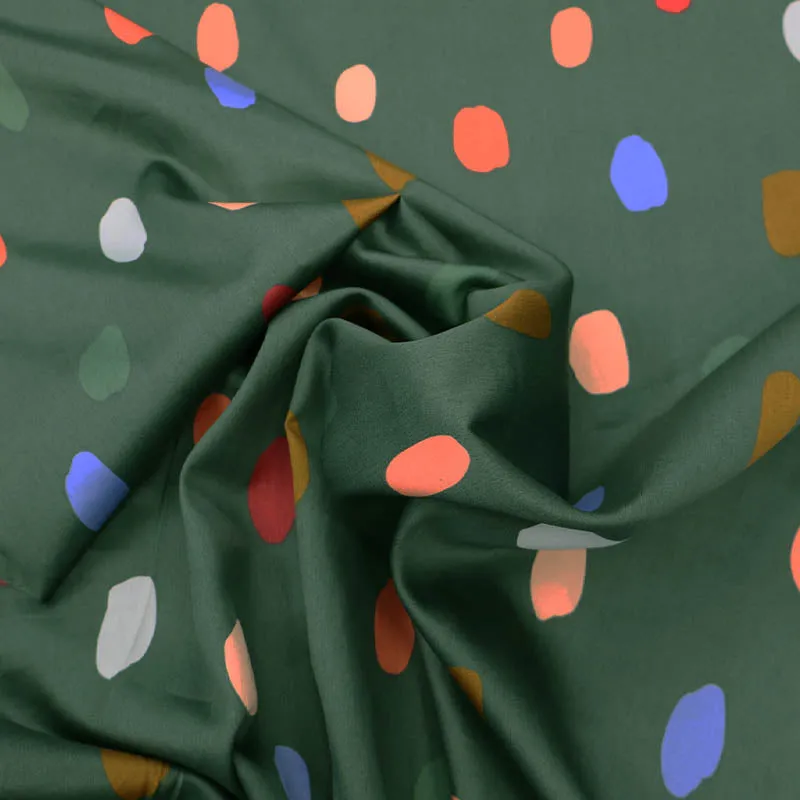 Cotton Sateen - Deep Green - Dabs