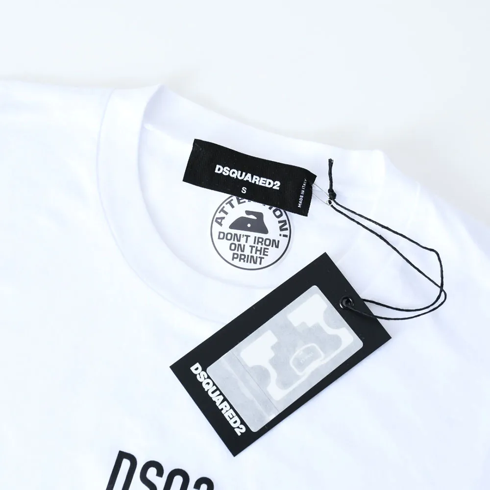 D SQUARED2  |Crew Neck Cotton Short Sleeves Logo Luxury