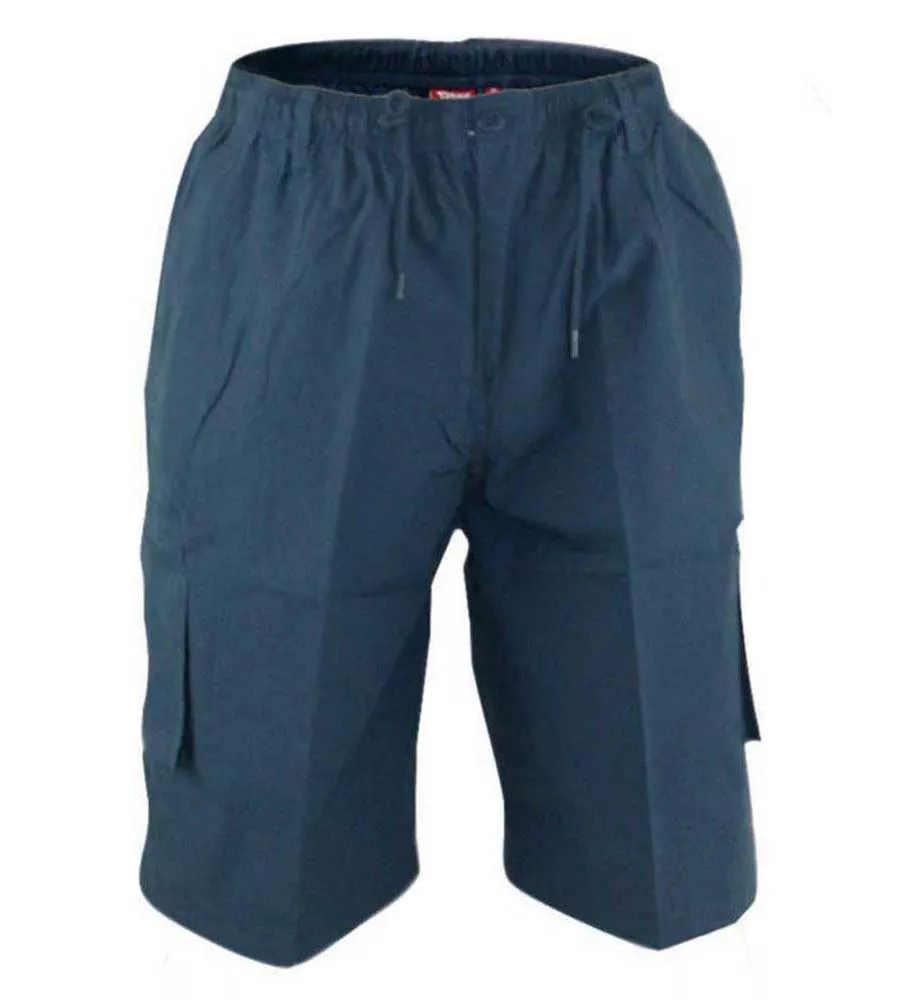 D555 Big Mens Navy Cargo Short With Shaped Leg Pockets (NICK NAVY)