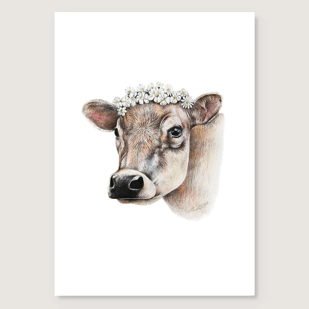 Daisy Cow Print