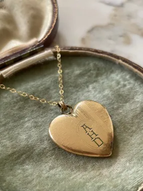 Deco Engraved Heart Locket