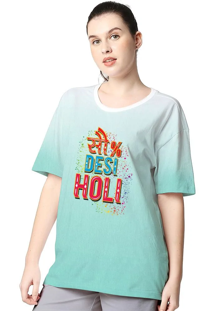 Desi Holi Women Oversized T-Shirt