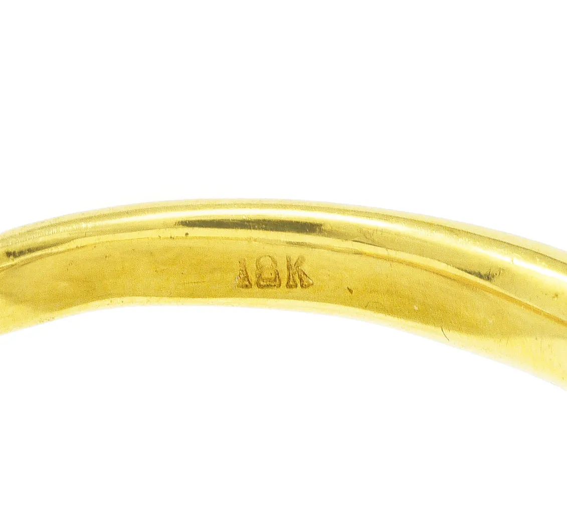 Diamond 18 Karat Two-Tone Gold Channel Band Vintage Ring