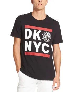 DKNY Men's Run Logo Graphic T-Shirt Black Size Large