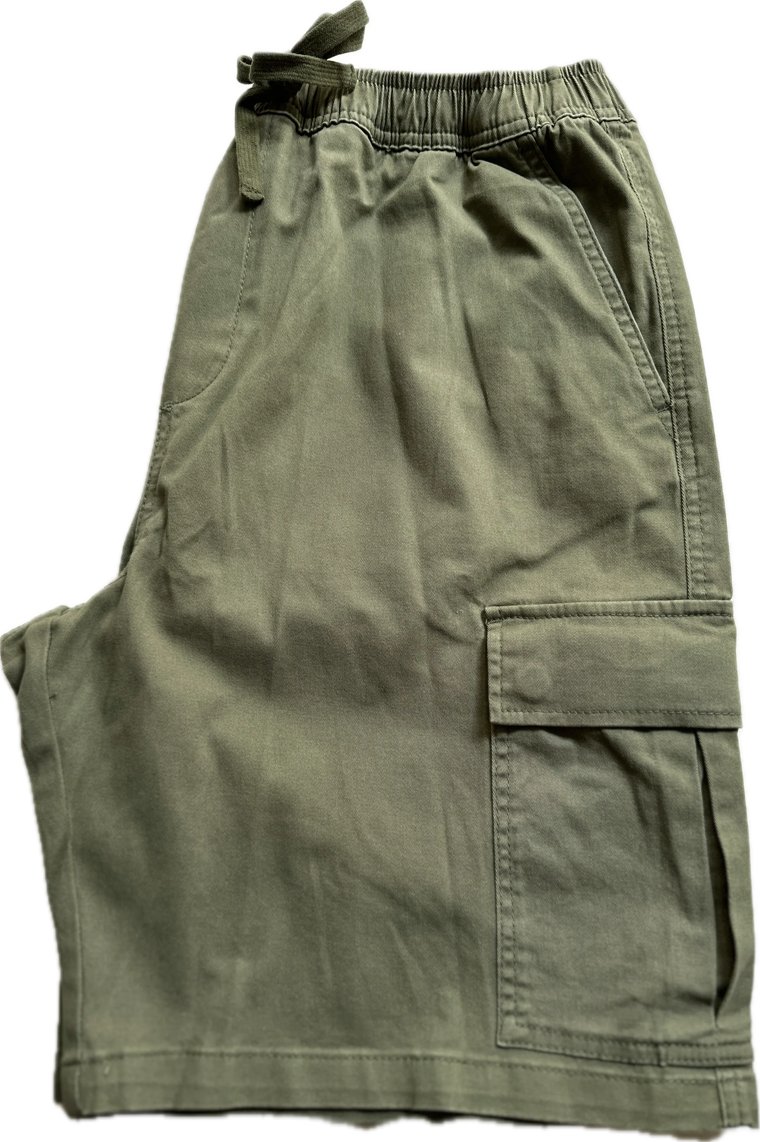 Elastic Waist Cargo Short - Khaki