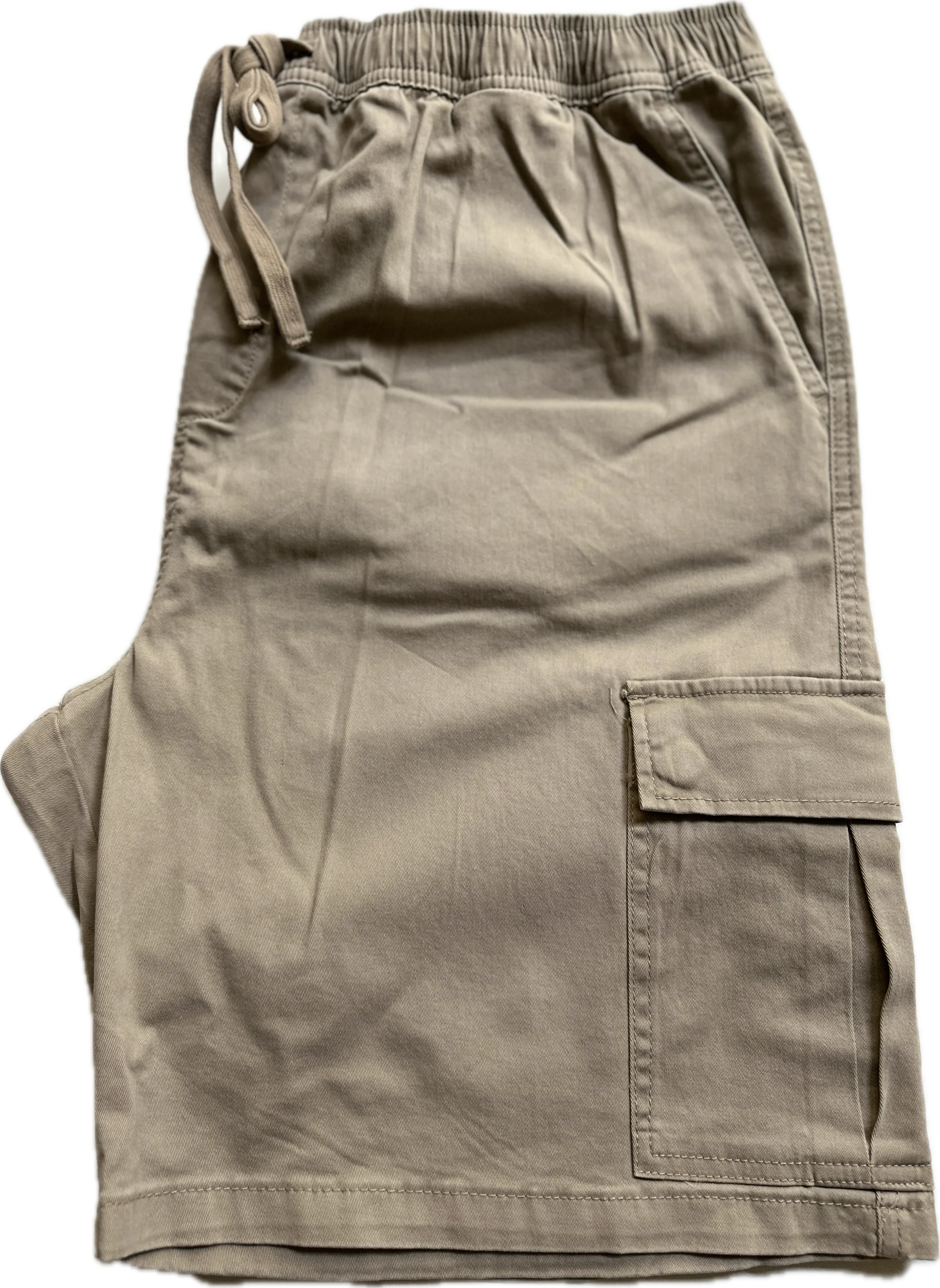 Elastic Waist Cargo Short - Stone