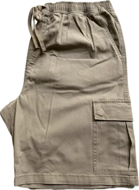 Elastic Waist Cargo Short - Stone