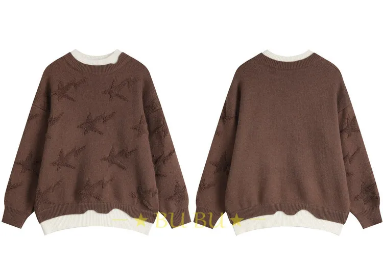 ELF SACK  |Crew Neck Star Casual Style Unisex Blended Fabrics