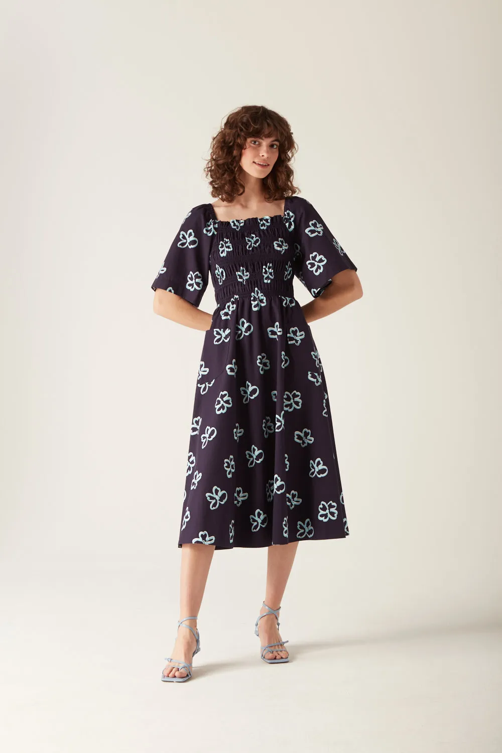 Elloise Dress Navy Floral