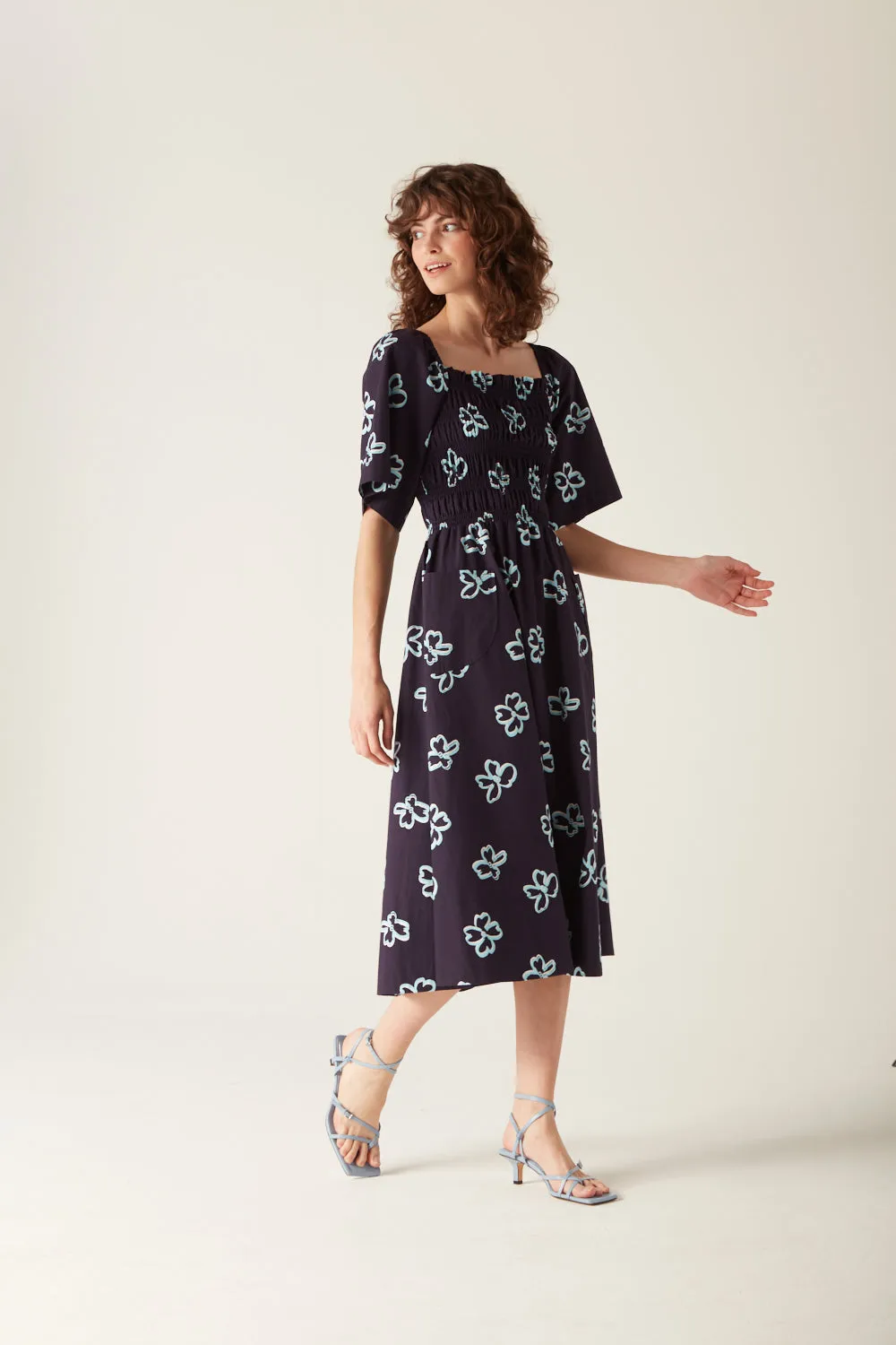 Elloise Dress Navy Floral