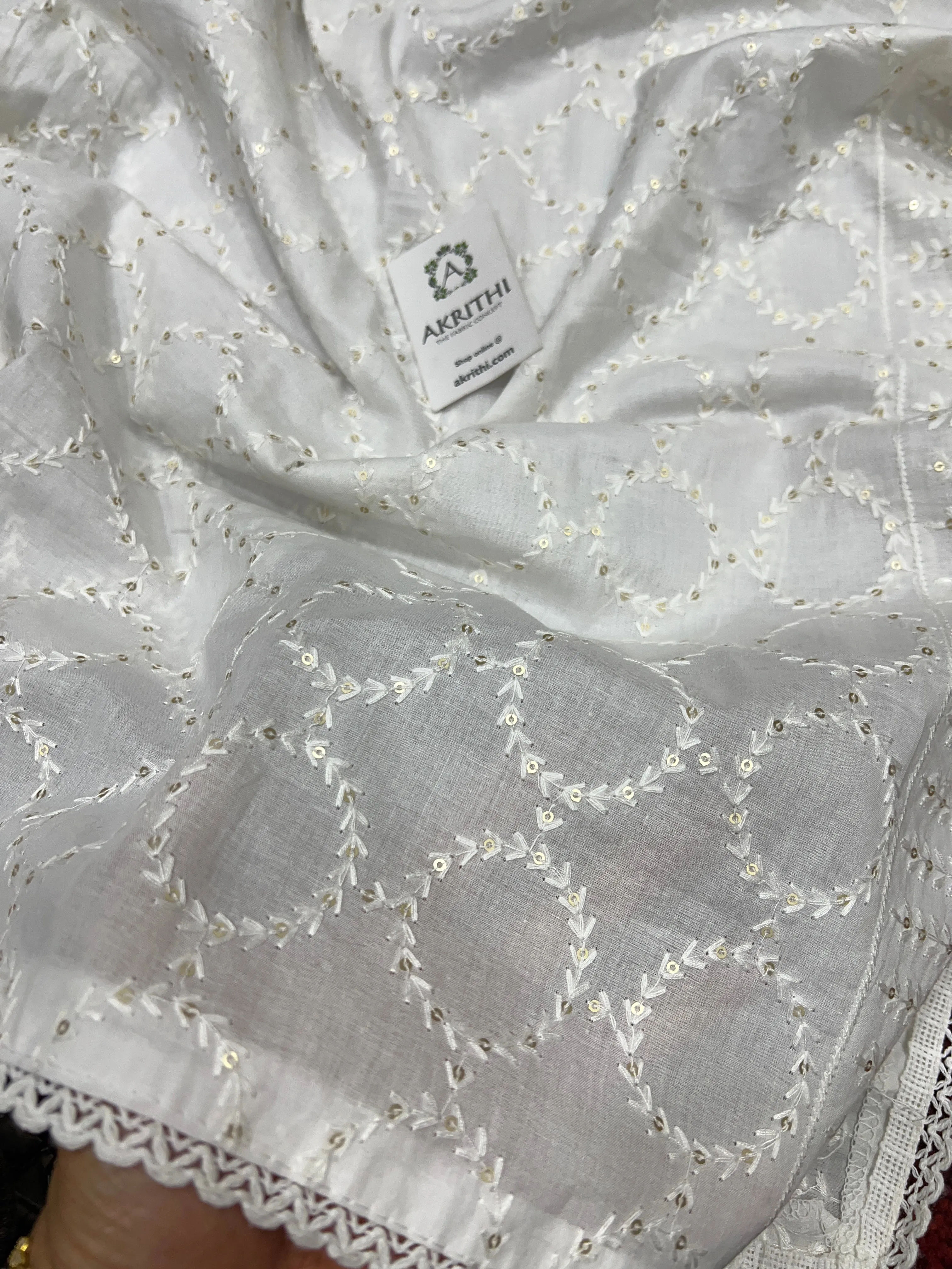 Embroidered pure cotton dupatta