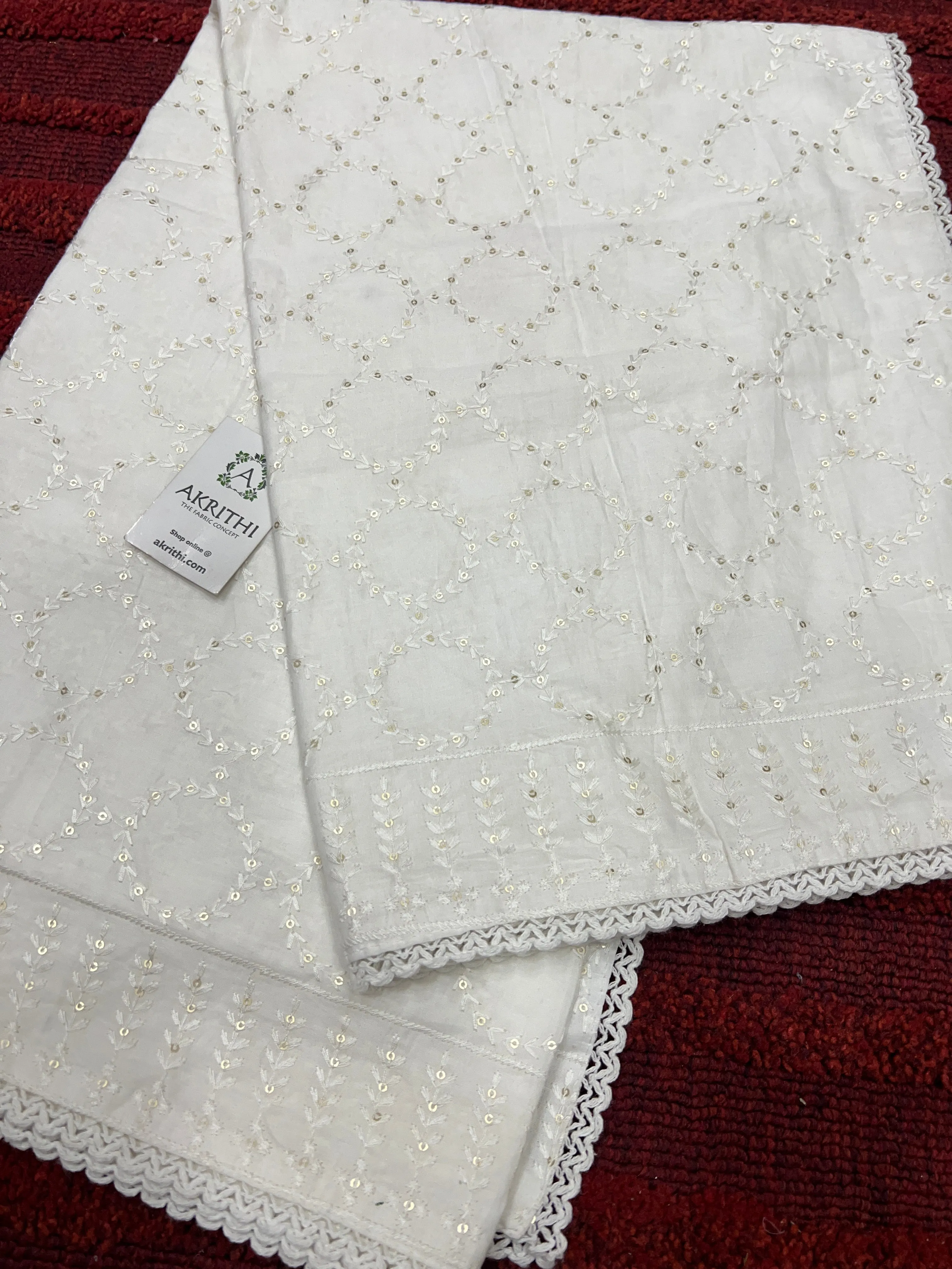 Embroidered pure cotton dupatta