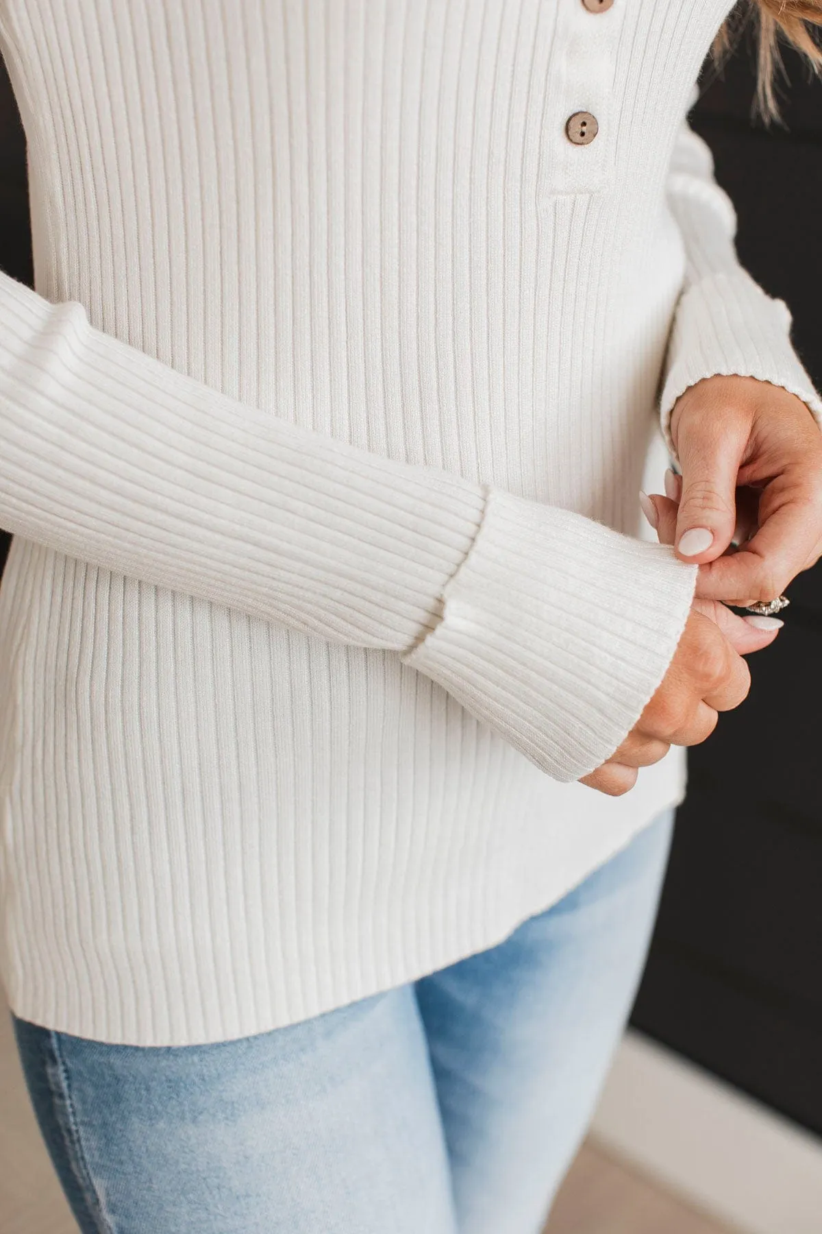 Endlessly Impressive Ribbed Knit Top- Ivory