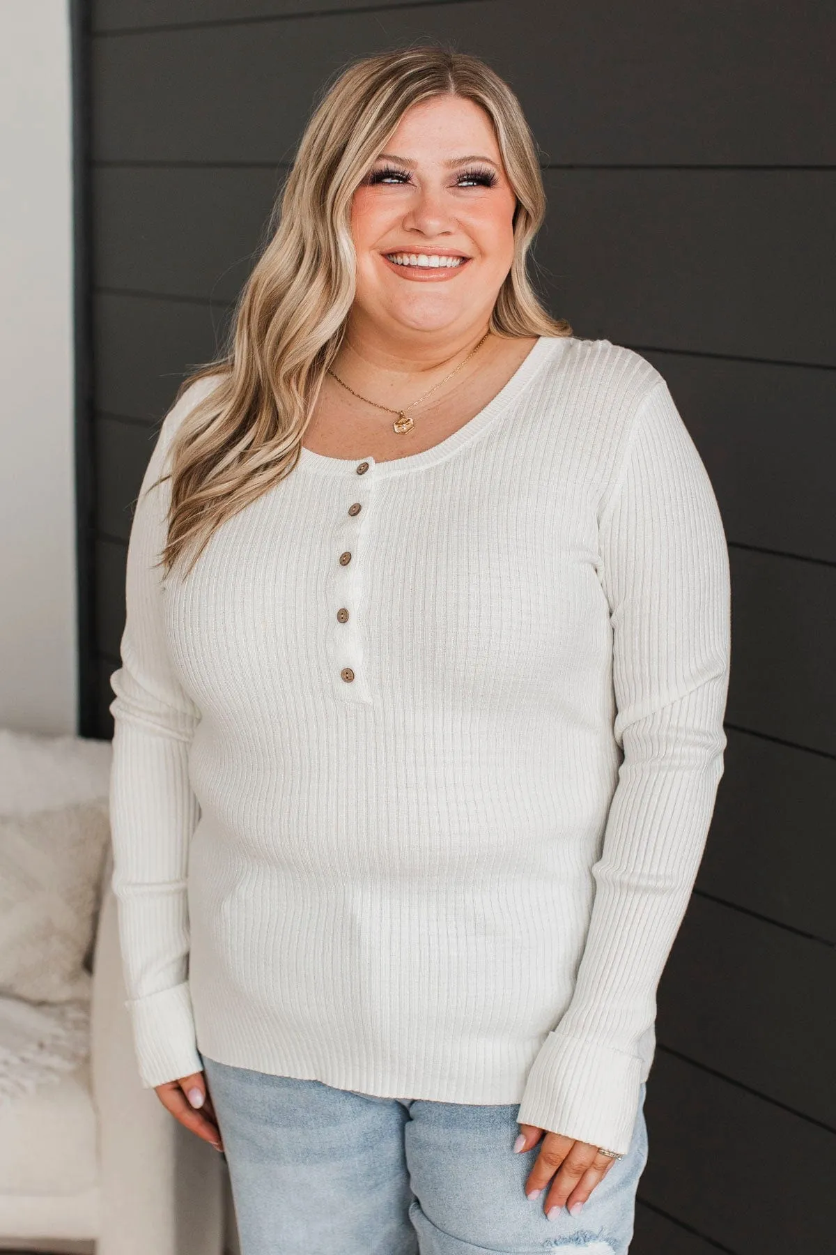 Endlessly Impressive Ribbed Knit Top- Ivory