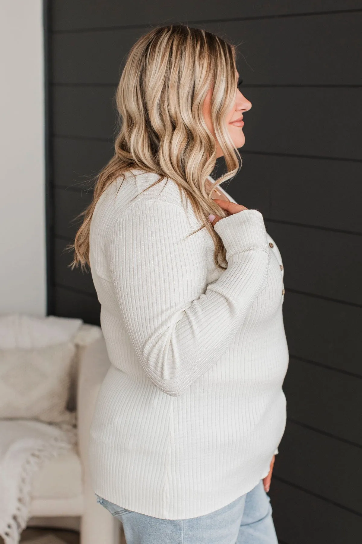 Endlessly Impressive Ribbed Knit Top- Ivory