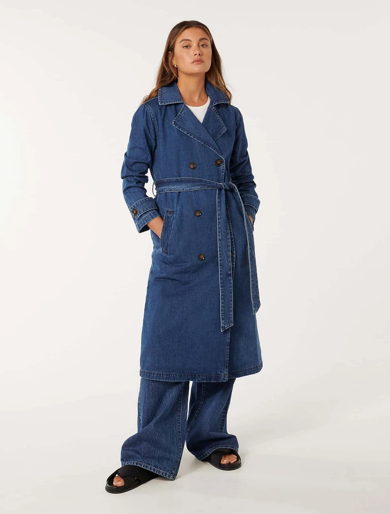 EverNew Daria Denim Trench Coat