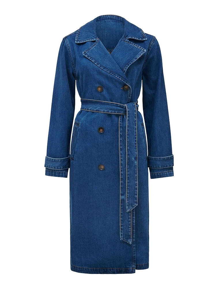 EverNew Daria Denim Trench Coat