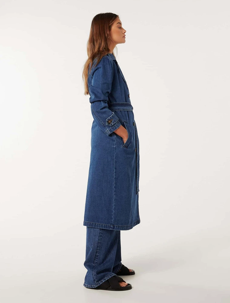 EverNew Daria Denim Trench Coat